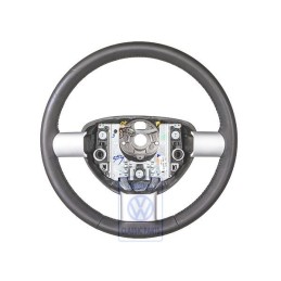 Original VW Steering Wheel (Leather) Black/Mecato Blue - 1C0419091BBNMA