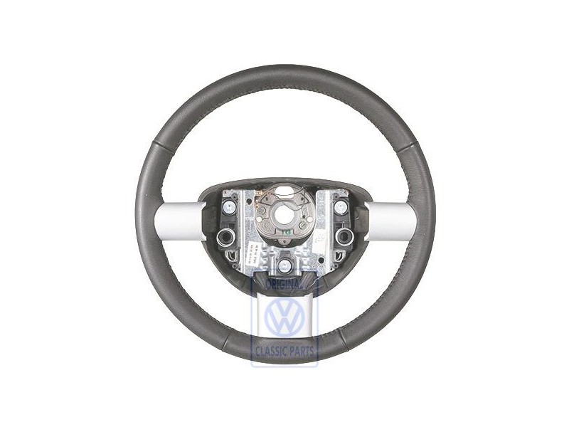 Original VW Steering Wheel (Leather) Black - 1C0419091DC6A6