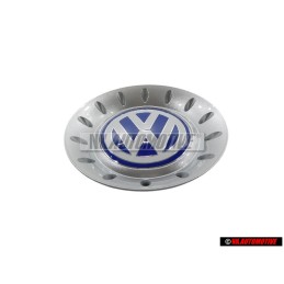 Original VW Hub Cap Bright Silver/Blue/White - 1C0601149C GTT