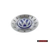 Original VW Hub Cap Bright Silver/Blue/White - 1C0601149C GTT