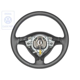 Original VW Steering Wheel (Leather) Black - 1E0419091F E74
