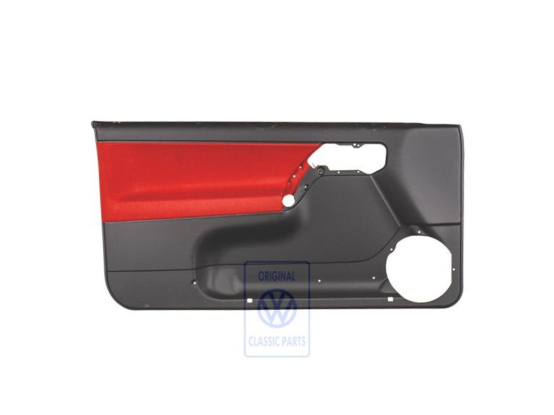 Original VW Door Panel Trim (Cloth) Black/Tropical Orange - 1E0867011AKHFP