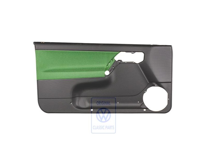 Original VW Door Panel Trim (Cloth) Black/Cosmic Green - 1E0867011AKHFQ