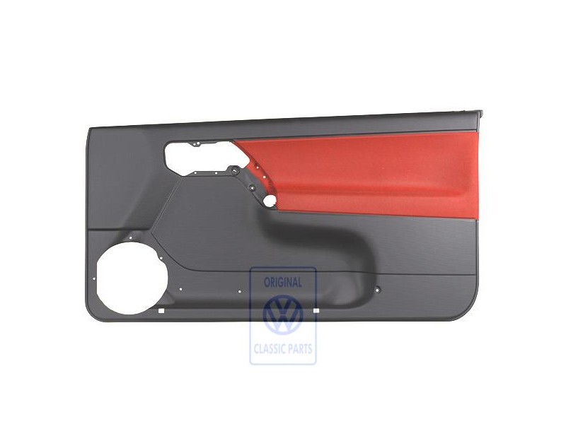 Original VW Door Panel Trim (Cloth) Black/Tropical Orange - 1E0867012ANHFP