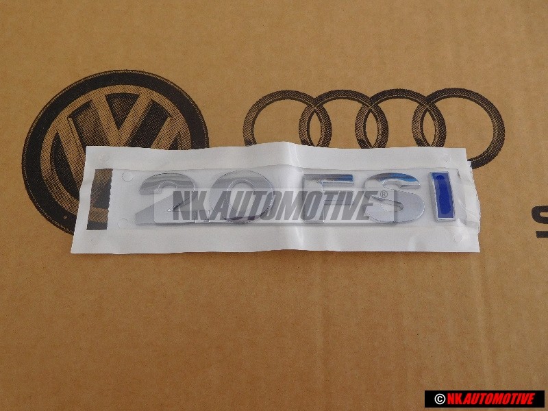Original VW 2.0 FSI Rear Boot Badge Emblem Chrome Blue - 1T0853675 HCE