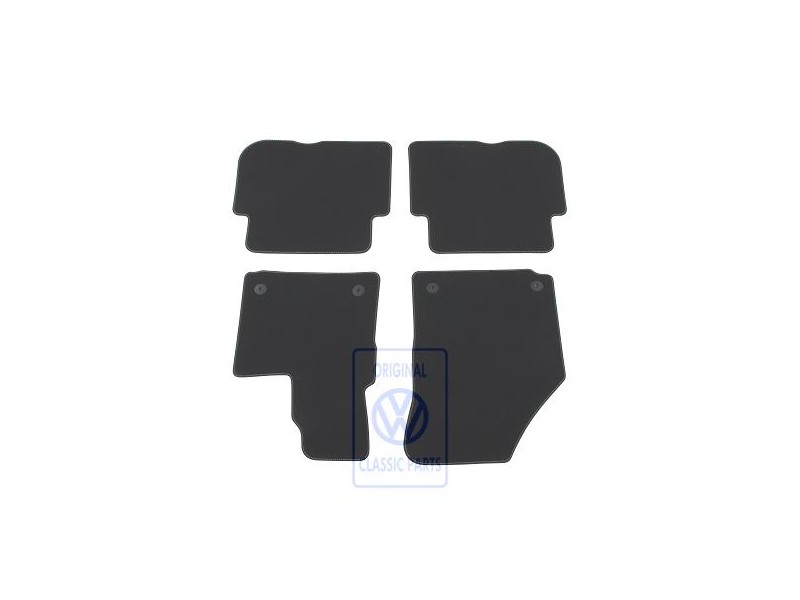Original VW 1 Set Foot Mats Black/Silver Grey - 1T2863011E RII