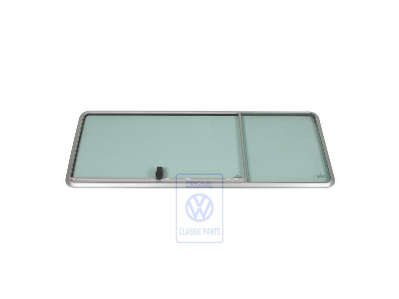 Original VW Complete Sliding Window Chrome Colored - 253847712D 908