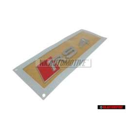 Original Audi RS4 Rear Boot Badge Emblem Chrome Red - 8H0853740 2ZZ
