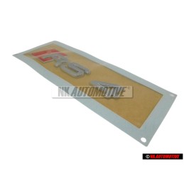Original Audi RS4 Rear Boot Badge Emblem Chrome Red - 8H0853740 2ZZ
