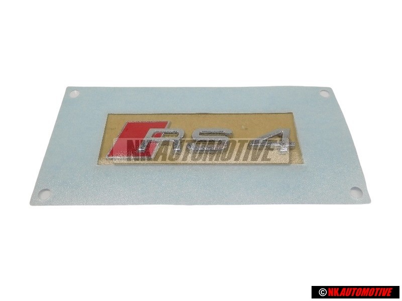 Original Audi RS4 Side Badge Emblem Chrome Red - 8E0853601