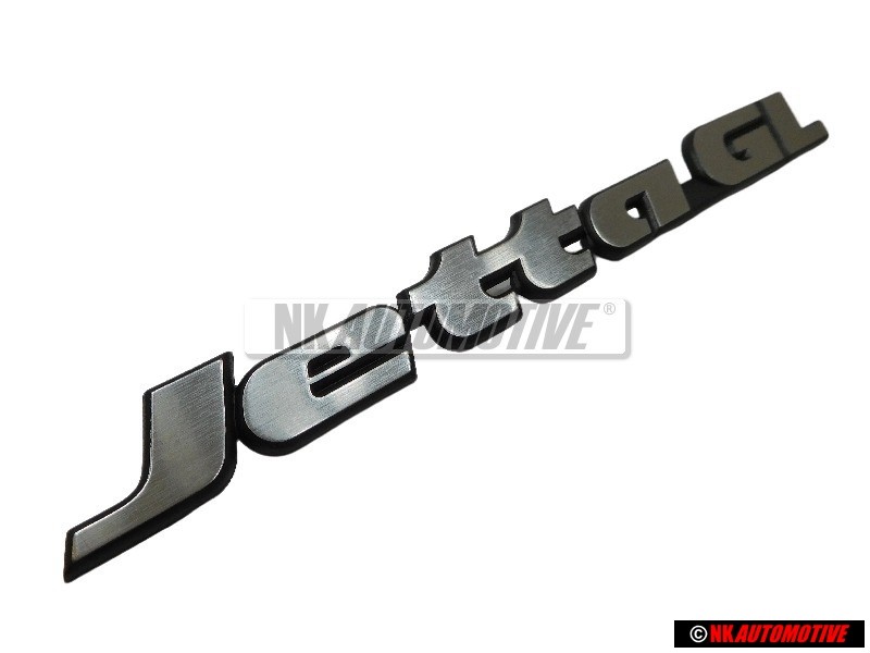 Original VW JETTA GL Rear Badge Emblem Brushed Silver - 165853687P