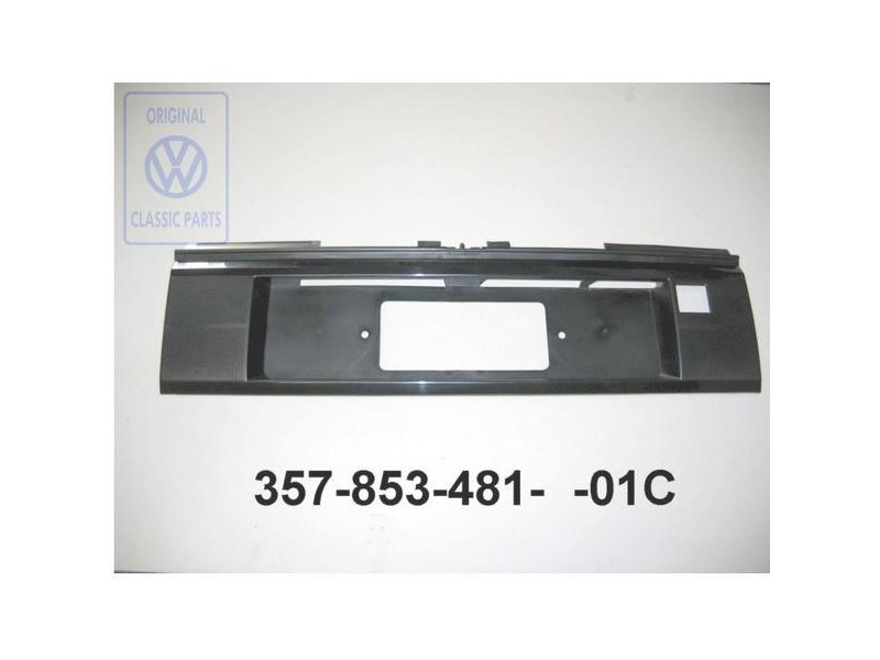 Original VW Trim For Licence Plate Satin Black - 357853481 01C